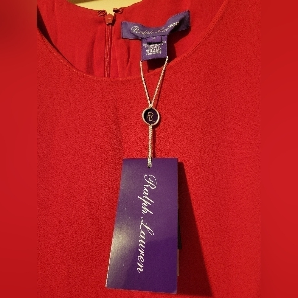 Ralph lauren purple label red gold side buttons Gown Dress size 12. - Picture 13 of 13